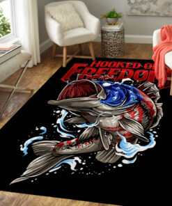 Fishing Hooked on Freedom Area Rug