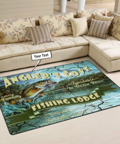 Personalized Fishing Lodge Area Rug