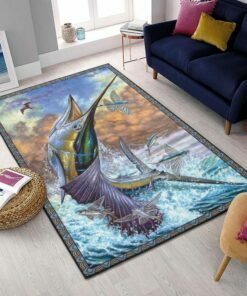 Bass Fishing Area Rug