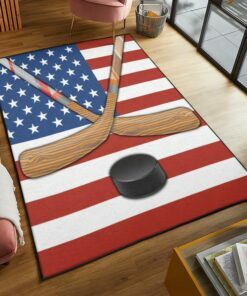 Hockey American Flag Rug