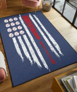 Baseball American Flag Rug