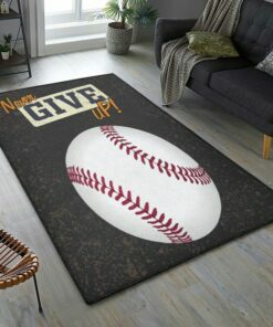 Never Give Up Baseball Rug