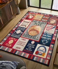 Eat Sleep Play Baseball Rug