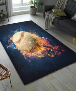 Baseball Fire Rug