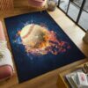 Baseball Fire Rug