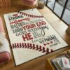 Be Strong Courageous Baseball Area Rug