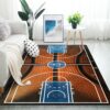 Basketball Print Court Sport Area Rug For Living Room Bedroom