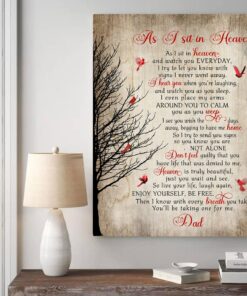 As I Sit In Heaven Cardinal Memorial Canvas