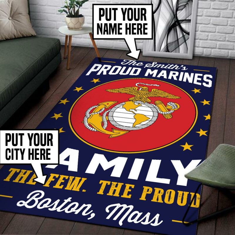 Personalized Us Marine Corps Rug, Marine Corps Rug