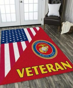 Marine Corps Rug With American Flag