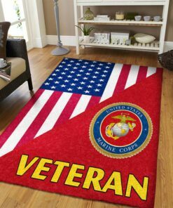 Marine Corps Rug With American Flag