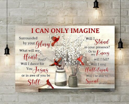 I Can Only Imagine Cardinal Canvas Memorial Wall Art Personalized - Dingmun