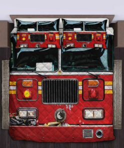 Fire Truck Quilt Bedding Set