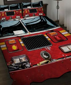 Fire Truck Quilt Bedding Set