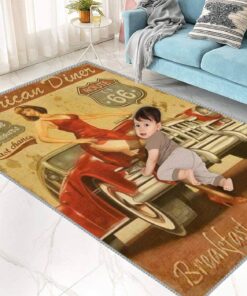 Hot Rod And High Heels Route 66 Area Rug