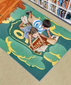 Kids Play Area Rugs Historic US Route 66 Roadway