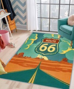 Kids Play Area Rugs Historic US Route 66 Roadway