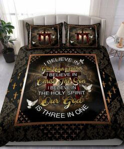 Jesus I Believe In God Out Father Quilt Bedding Set