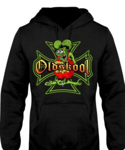 Skool School Iron Cross Rat Fink Hot Rod T Shirt