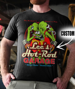 Personalized Hot Rod Garage Street Rods Restoration Rat Fink T Shirt