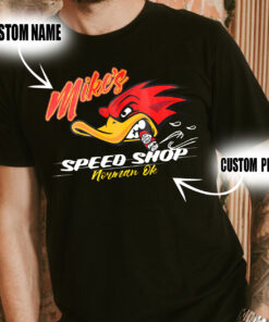 Personalized Woodpecker Garage Hot Rod Speed Shop T Shirts