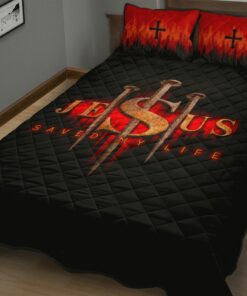 Jesus Saved My Life Quilt Bedding Set