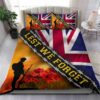 Lest We Forget UK Flag Veteran Quilt Bedding Set