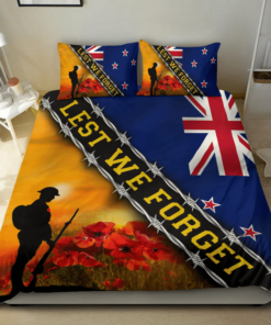 Lest We Forget New Zealand Flag Veteran Quilt Bedding Set