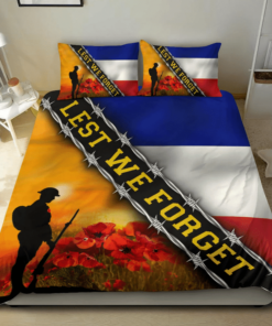 Lest We Forget French Flag Veteran Quilt Bedding Set
