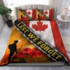 Lest We Forget Canada Flag Veteran Quilt Bedding Set
