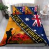 Lest We Forget Australia Flag Honor Soldiers Veteran Quilt Bedding Set
