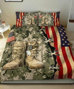 Gift For Army Veteran Day Quilt Bedding Set