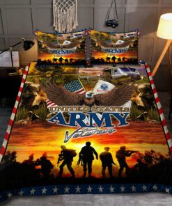 Us Army Veteran 3D Printed Quilt Bedding Set