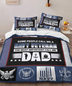 Some People Call Me A Navy Veteran The Most Important Call Me Dad Veteran Quilt Bedding Set