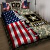 American Flag Us Army Veteran Quilt Bedding Set