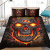 Personalized US Marine Corps Military Veteran Skull Quilt Bedding Set
