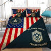 Personalized US Space Force Military American Flag Quilt Bedding Set