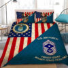 Personalized US Air Force Military American Flag Quilt Bedding Set