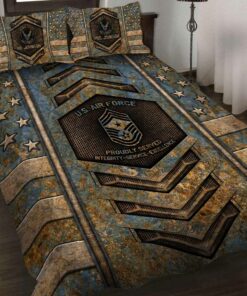 Personalized US Air Force Military Veteran Quilt Bedding Set