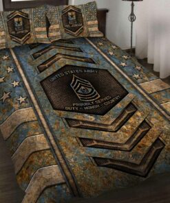 Personalized US Army Military Veteran Quilt Bedding Set