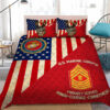 Personalized US Marine Corps Military Veteran Quilt Bedding Set