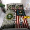 Custom Name US Army Veteran Quilt Bedding Set