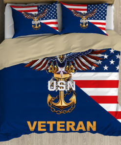 US Navy Veteran Eagle Quilt Bedding Set