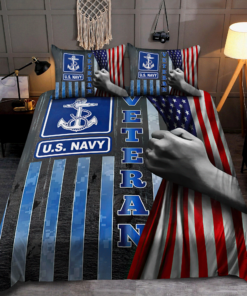 US Navy Proud Military Veteran Quilt Bedding Set