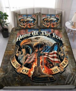 Home Of The Free Because Of The Brave US Veteran Quilt Bedding Set