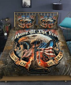 Home Of The Free Because Of The Brave US Veteran Quilt Bedding Set