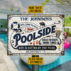 Personalized Pool Grilling Blue Life Is Better By The Pool Metal Sign