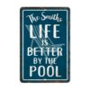 Personalized Vintage Life's Better by the Pool Metal Sign