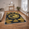 Personalized Ying Yang Wolf and Raven Viking Area Rug