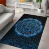 Raven Celtic Cyan Viking Style Area Rug